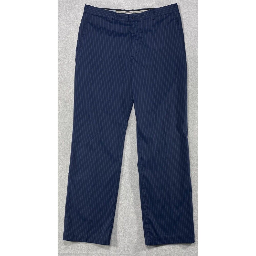 Cutter & Buck CB DryTec Pants Mens 36x33 Blue Pinstripe Golf Athleisure‎ Preppy